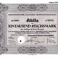 Spinnstoffwerk Glauchau Aktiengesellschaft 1941 1000 RM