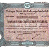 Thüringer Elektricitäts-Lieferungs-Gesellschaft 1929 1000 RM