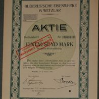 Buderus´sche Eisenwerke, Wetzlar 1923 1000 Mark