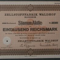 Zellstofffabrik Waldhof 1941 1000 RM