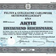 Felten & Guilleaume Carlswerke Aktiengesellschaft 1941 1000 RM