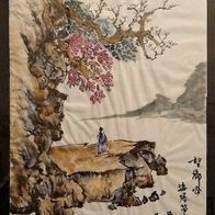 Chinesische Landschaft Original Gemälde auf Reispapier