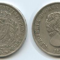 Italien-Sardinien Silber 5 Lire 1830 L "CARLO FELICE" (1821-1831) vz, RAR !!