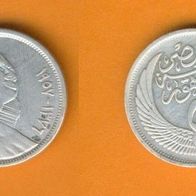 Ägypten 5 Piaster 1957 Silber