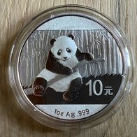 China Panda 2014 10 ¥ Yuan 1 Oz 999 er Silber / Silbermünze / org. Kapsel / unz
