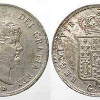 Italien II. KgR Neapel u. Sizilien Silber 120 Grana 1853 "FERDINAND II." (1830-1859)