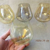 DDR Lauscha * 4 große Congnacschwenker Cognac Gläser zartes Glas 14 cm mundgeblasen