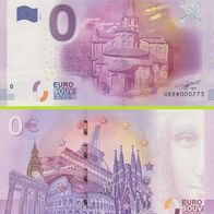 0 Euro Schein Abbatiale de Conques UEER 2016-1 selten niedrige Nr 316