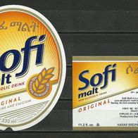 Bieretikett "Sofi Malt Drink" Harar Brewery Harar Äthiopien Nordost-Afrika