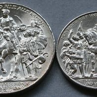 Preussen 3 Mark und 2 Mark Silber 1913 A, Kaiser Wilhelm III. zu Pferde. vz