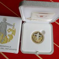Vatikan 2020 5 Euro PP Silber Gold Gedenkmünze vergoldet Migranten
