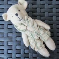 NEU: Kleiner Bär Stoff 11 cm mit Hose Glücksbringer Stoff Teddybär Plüschtier