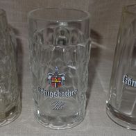 H Königsbacher Pils Bierseidel Bierhumpen Bierglas 3 verschiedene 1x0,4 2x0,3