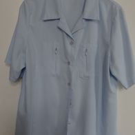 K VUNIC Bluse Gr.L Kurzärmlig hellblau 100 % Polyester getragen, gut erhalten