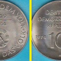 1974 DDR 25 Jahre DDR 10 Mark Stempelglanz Exportqualität