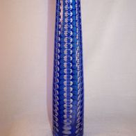 Carl Meltzer & Co. - Haida / Novy Bor - Böhmen, blaue Art Deco Überfangglas Vase * *