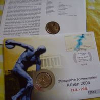 Griechenland 2004 2 Euro Gedenkmünze Olympia Numiasbrief