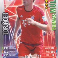 FC Bayern München Topps Match Attax Trading Card 2015 Thomas Müller Nr.268 Torjäger
