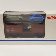Märklin H0 4613 Autotransporter mit 4x Käfer von Wiking / / OVP / / TOPP!!