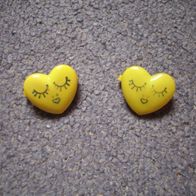 Haarschmuck - Anhänger für Haargummis / Zopfgummis - Herz Smiley Sonne Gesicht gelb