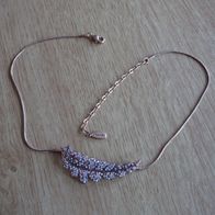 Pilgrim Kette/ Collier golden Feder mit Glitzersteinen