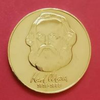 20 DDR Mark Münze Karl Marx von 1983, 24 Karat vergoldet