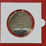 5 Mark DDR 1969 "20 Jahre DDR" vernickelt und ist magnetisch,