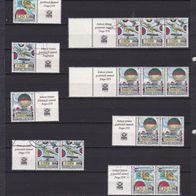 Briefmarken Tschechoslowakei 9 Zusammendrucke gestempelt