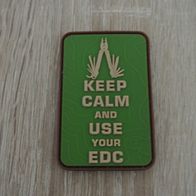 JTG Keep Calm and use your EDC 3D Rubber Patch Abzeichen Grün