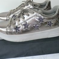 Damen Rushour Sneaker "Star" Glitzerterne, pewter, Gr. 39