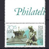 DDR 1989 Nationale Briefmarkenausstellung Zwischensteg-Paar MiNr. 3266 ZS postfrisch