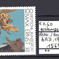 BRD / Bund 1991 100. Geburtstag von Max Ernst MiNr. 1569 gestempelt