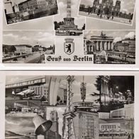 2 AK Berlin s/ w Mehrbildkarte und Collage Berlin baut auf !