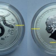 Australien 50 Cents 2013 Lunar II Snake Silber BU