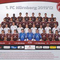 1. FC Nürnberg Mannschaftskarte 2011 DIN A 5 Format 2011