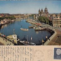 AK Amsterdam Prins Hendrikkade und St. Nikolaus Kirche in Farbe von 1960