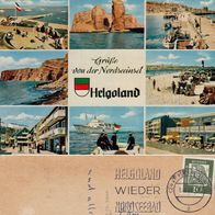 AK Insel Helgoland Mehrbildkarte von 1961 in Farbe - wieder Nordseebad