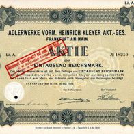 Adlerwerke vorm. Heinrich Kleyer Akt.-Ges. 1929 1000 RM
