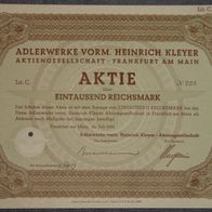 Adlerwerke vorm. Heinrich Kleyer Akt.-Ges. 1934 1000 RM