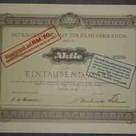 Aktiengesellschaft für Filmfabrikation 1921 1000 Mark