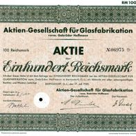 Aktien-Gesellschaft für Glasfabrikation vorm. Gebrüder Hoffmann 1930 100 RM
