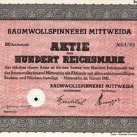 Baumwollspinnerei Mittweida 1942 100 RM