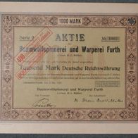 Baumwollspinnerei und Warperei Furth (vorm. H. C. Müller) 1921 1000 Mark