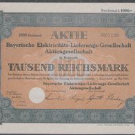 Bayerische Elektricitäts-Lieferungs-Gesellschaft Aktiengesellschaft 1939 1000 RM