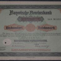 Bayerische Vereinsbank 1925 100 RM