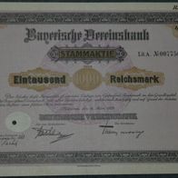 Bayerische Vereinsbank 1928 1000 RM