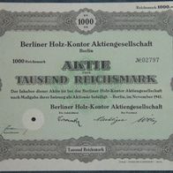 Berliner Holz-Kontor Aktiengesellschaft 1941 1000 RM
