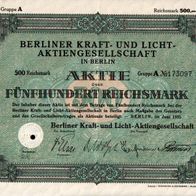 Berliner Kraft- und Licht-Aktiengesellschaft 1931 500 RM