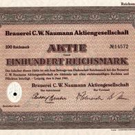 Brauerei C. W. Naumann Aktiengesellschaft 1941 100 Mark