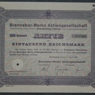 Brennabor-Werke Aktiengesellschaft 1938 1000 RM